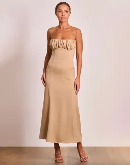 Pasduchas Lucia Slip Midi Dress Sand Size 8 for rent on The Volte - image 1