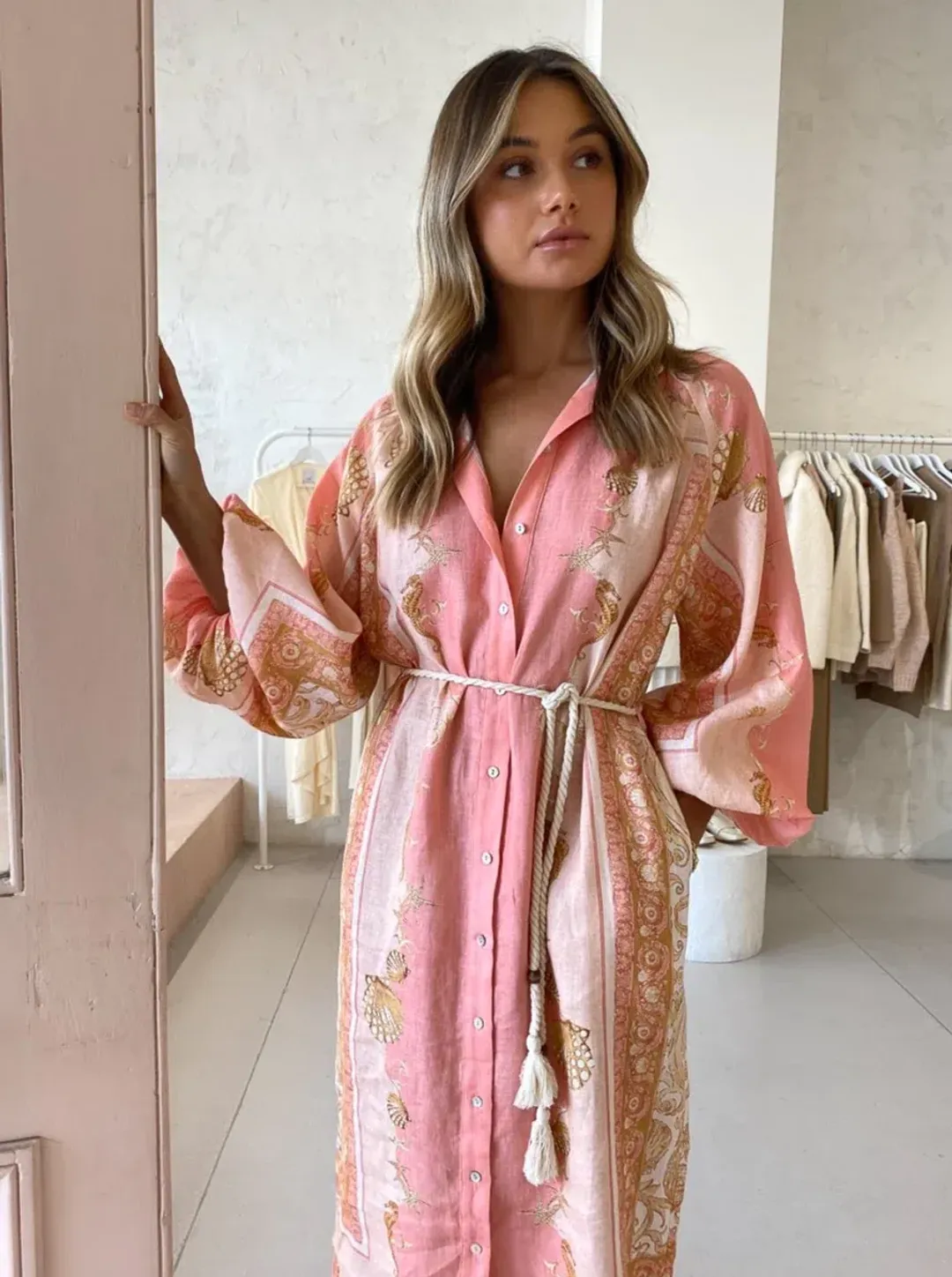 Alemais Ursula Shirtdress in Pink Size AU 6 for rent on The Volte - main image