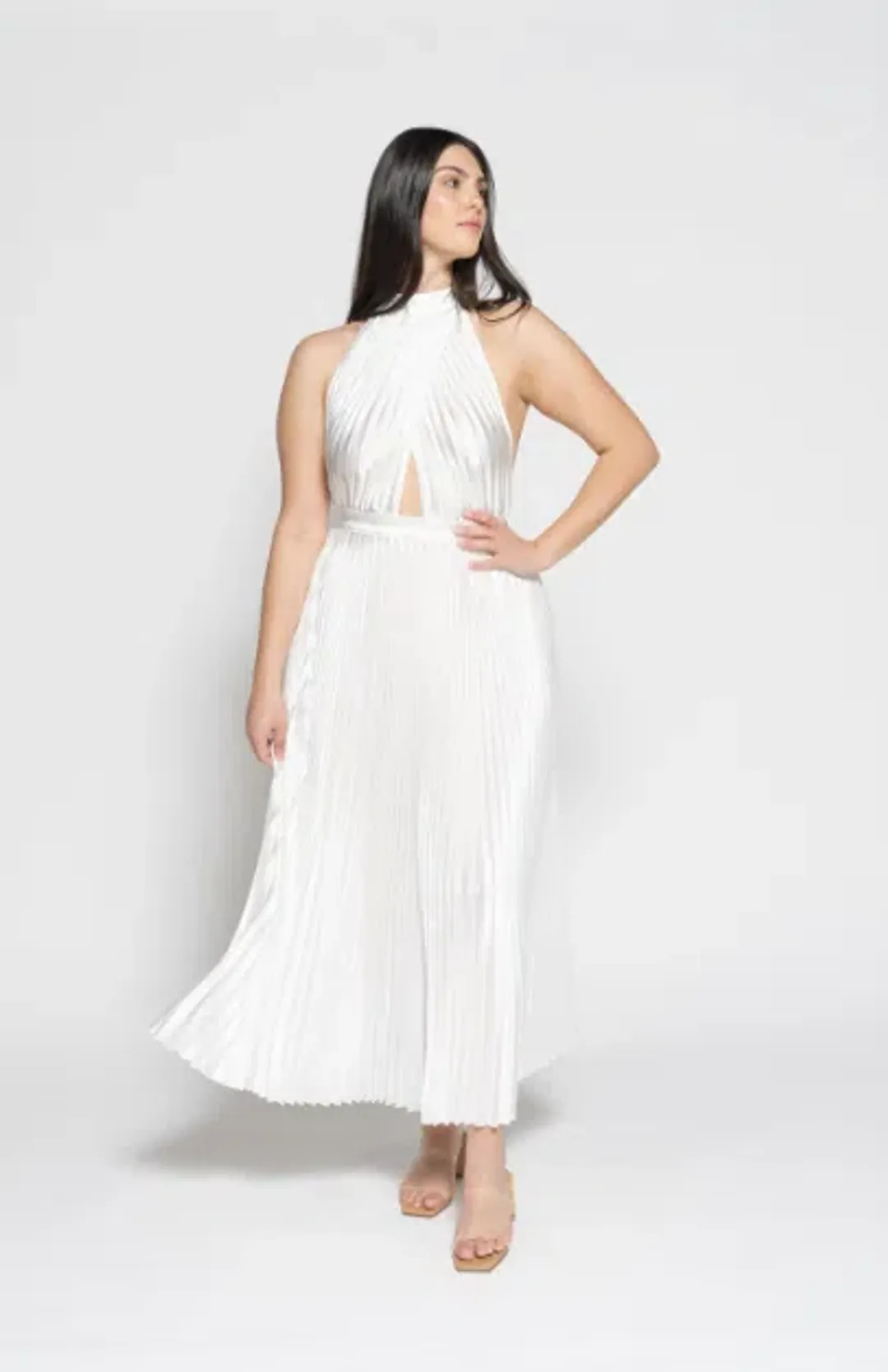 LI’dee Woman  Halter Dress White Size 8  for rent on The Volte - main image
