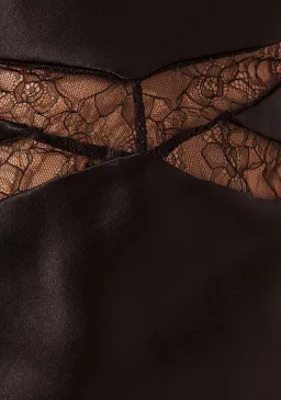 Shona Joy Leticia Silk Cowl Neck Lace Maxi Dress Black Size 8 for rent on The Volte - image 4