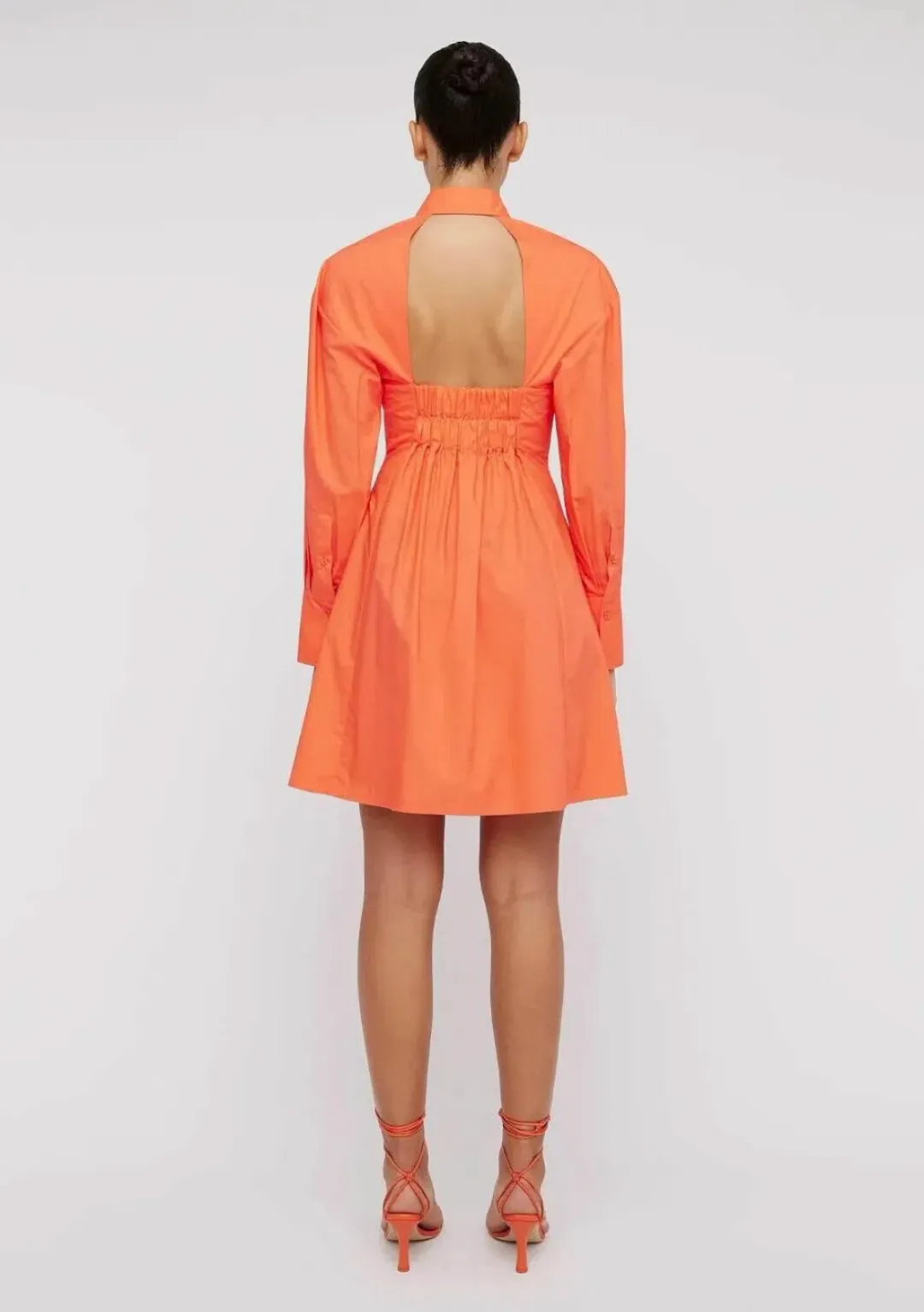 Scanlan Theodore Parachute Cut Out Mini Shirtdress Orange Size AU 6 for rent on The Volte - main image