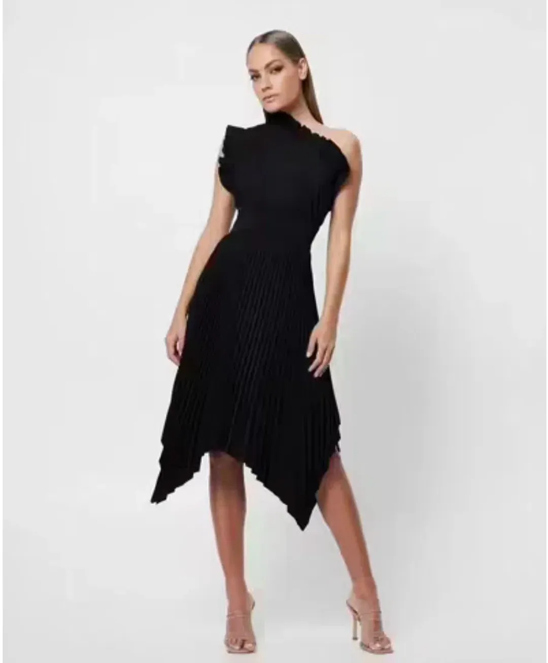 Mossman THE LADY LIKE MIDI DRESS Black Size AU 10  for rent on The Volte - main image