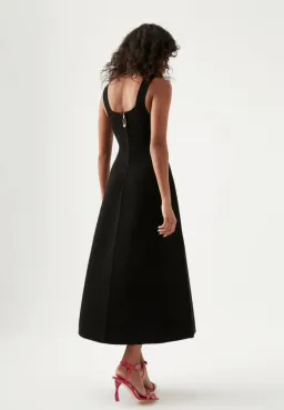 Aje Marisole Knit Midi Dress Black Size AU 10 for rent on The Volte - image 3
