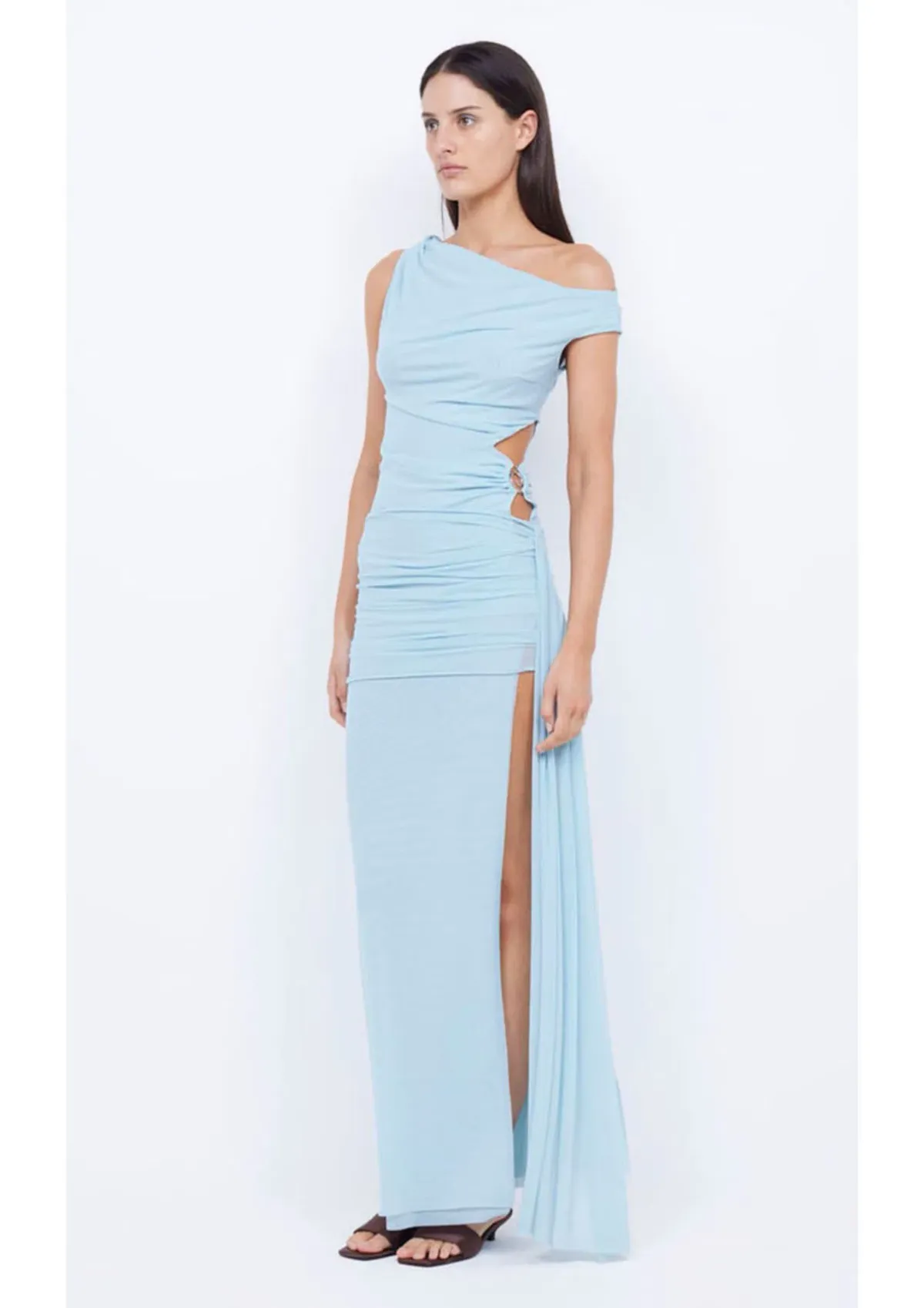Bec & Bridge Kailani Asym Dress in Dolphin Blue Size XS / AU 6 for rent on The Volte - main image