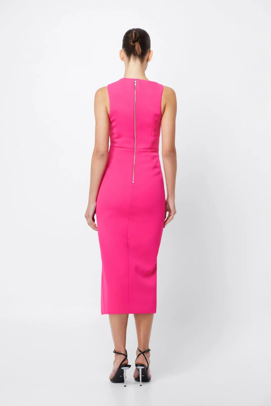 Mossman Solace Draped Midi Dress Fuchsia Size 8 for rent on The Volte - main image