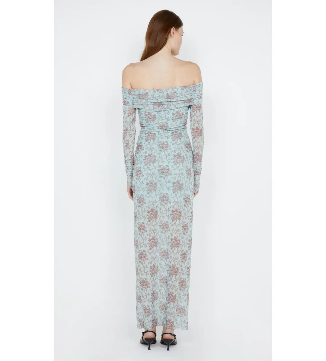  Bec & Bridge Twiggy Long Sleeve Gathered Dress Juniper Floral Size 8  for rent on The Volte - main image