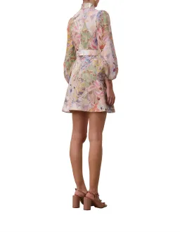 Zimmermann Illustration Belted Mini Dress in Multi Floral Diamond Size 1 / AU 10 for rent on The Volte - image 2