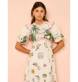 Alemais Sunset Midi Dress Print Size AU 10 for rent on The Volte - image 2