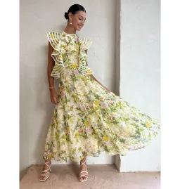 Alemais Eden Flounce Midi Dress Multi Size AU 16 for rent on The Volte - image 2