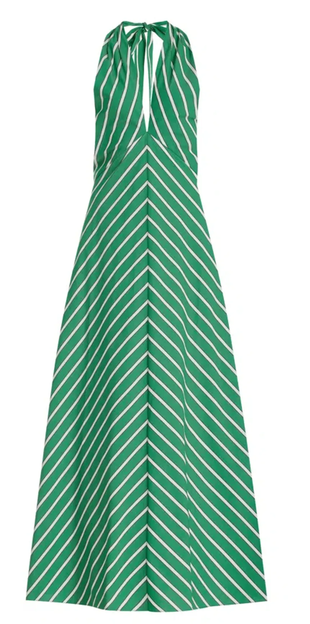 Staud Dawn Halter Dress Seaweed Stripe Size S / AU 8 for rent on The Volte - main image