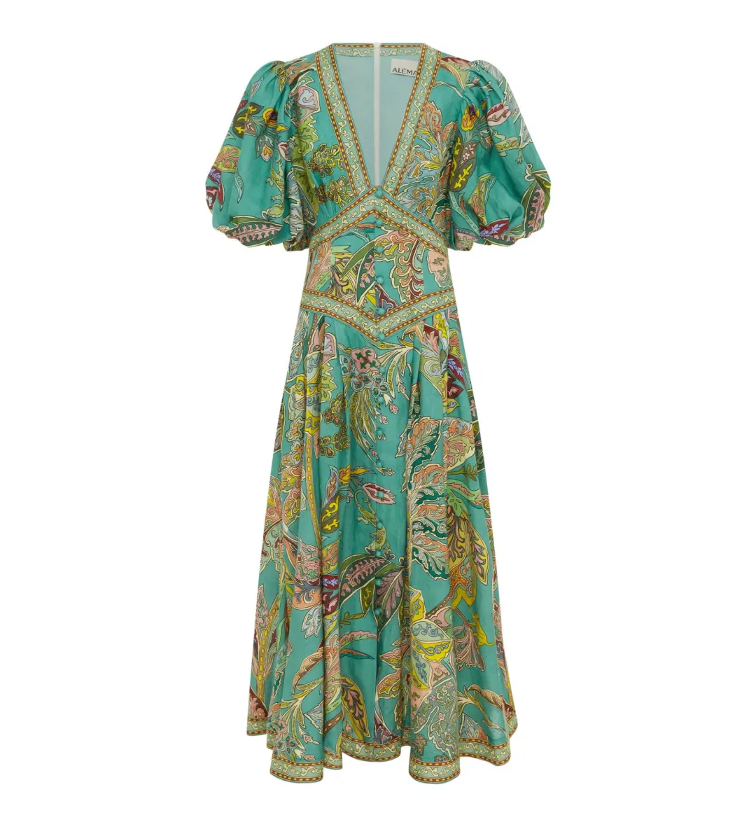 Alemais Franca Midi Dress Green Size 10  for rent on The Volte - main image