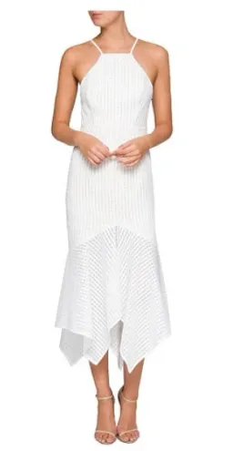 Shona Joy White Lucia Lace Up Midi Dress White Size 10 for rent on The Volte - image 1