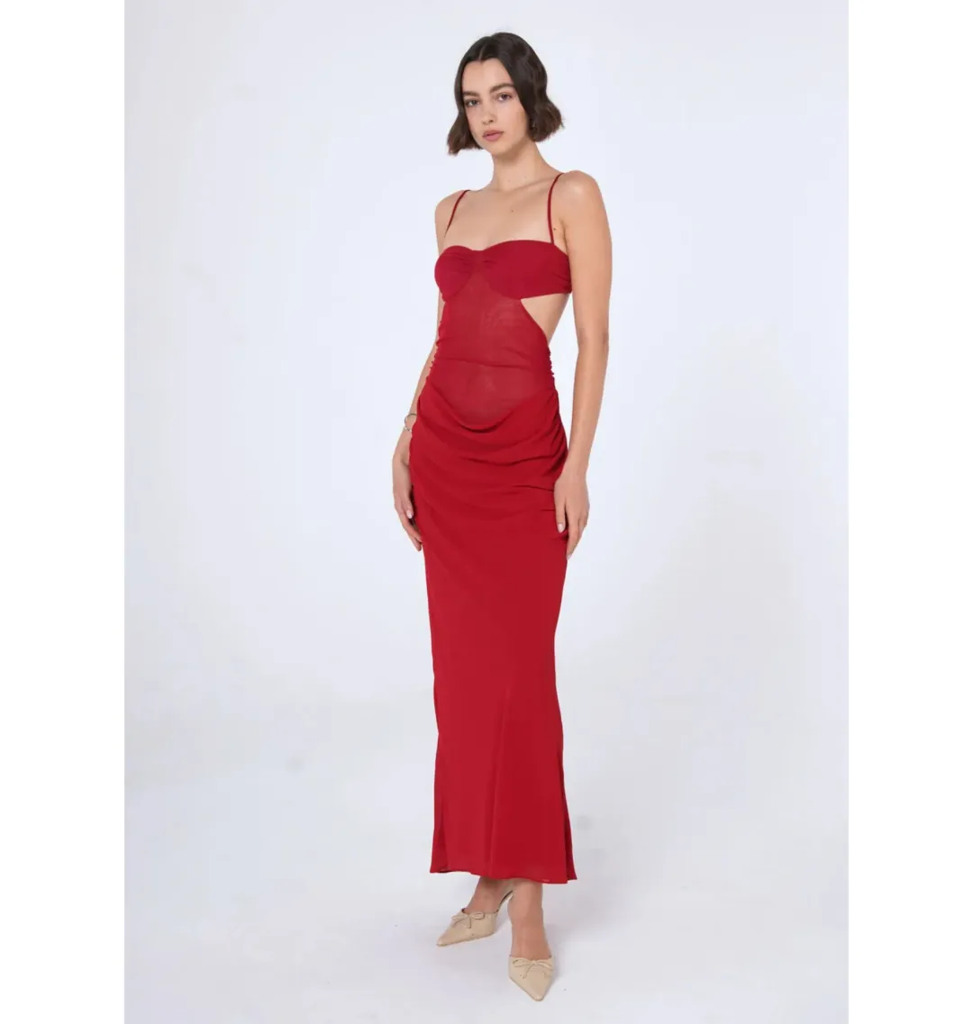 Benni Noah Maxi Dress in Cherry Size AU 14 for rent on The Volte - main image