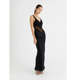 Benni Robbie Satin Slip Dress Black Size AU 14  for rent on The Volte - image 2