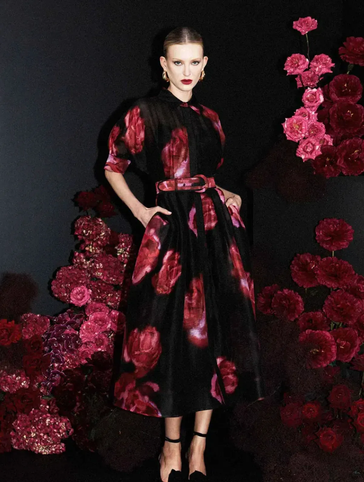 Rebecca Vallance Rosina Midi Dress Floral Size 18 for rent on The Volte - main image