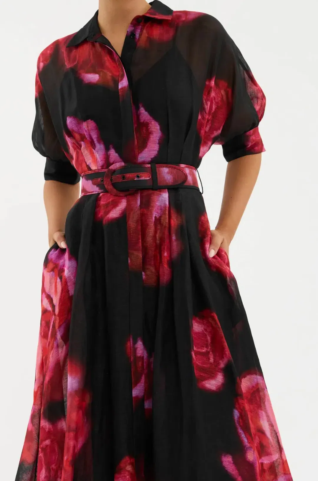 Rebecca Vallance Rosina Midi Dress Floral Size 18 for rent on The Volte - main image