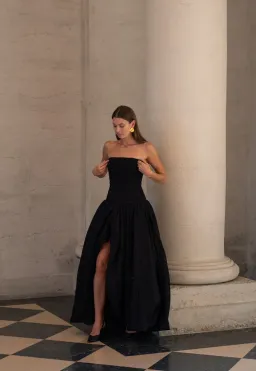 Aje Violette Bubble Hem Maxi Dress Black Size 16 for rent on The Volte - image 3