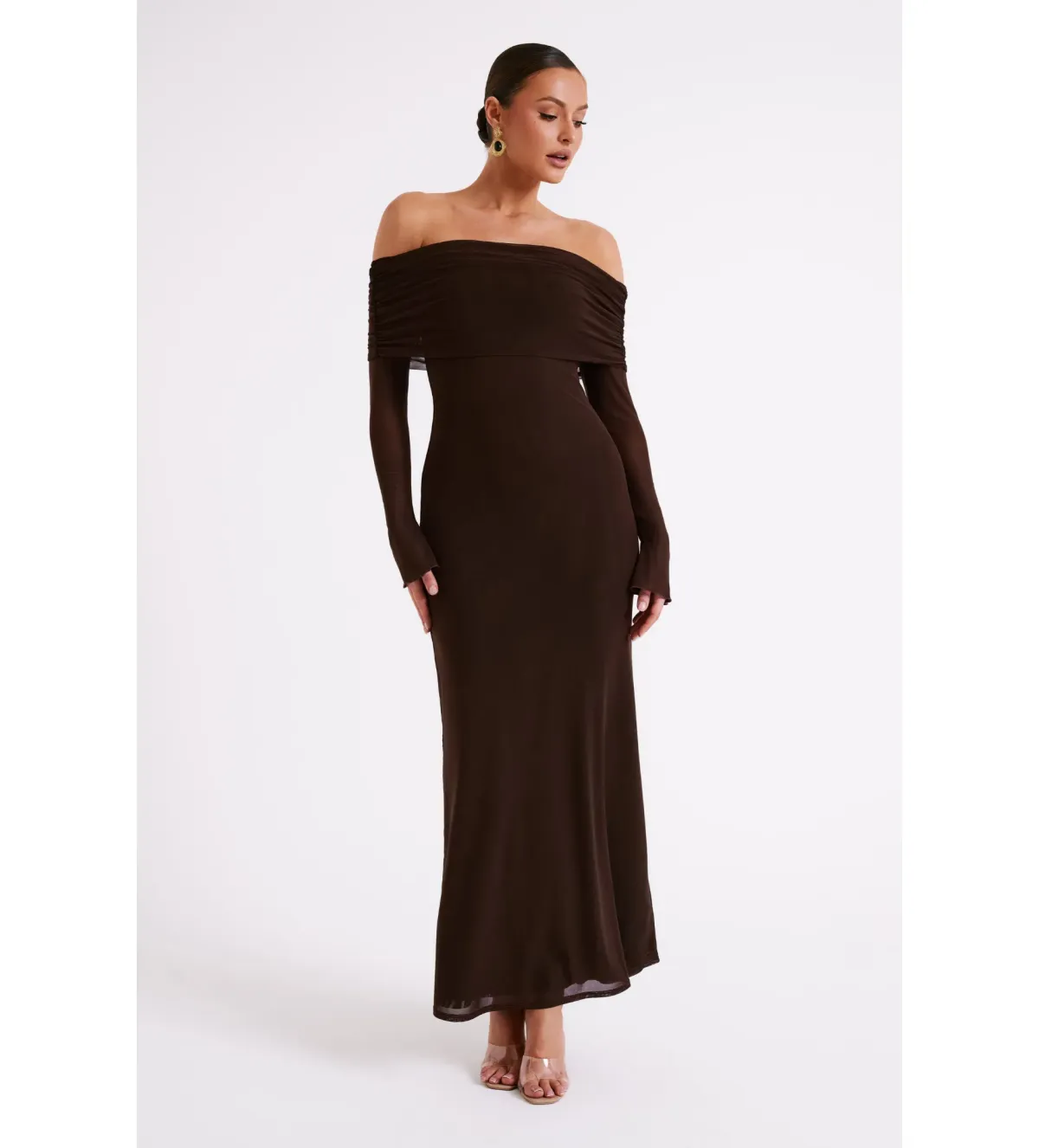 Meshki Josie Maxi Dress Dark Brown Size Small /AU 8 for rent on The Volte - main image