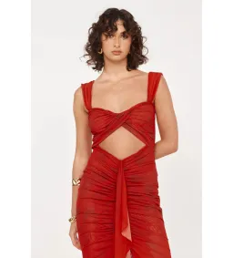 She is OLLÁ Imogen Dress Cherry Red Size 12 for rent on The Volte - image 2