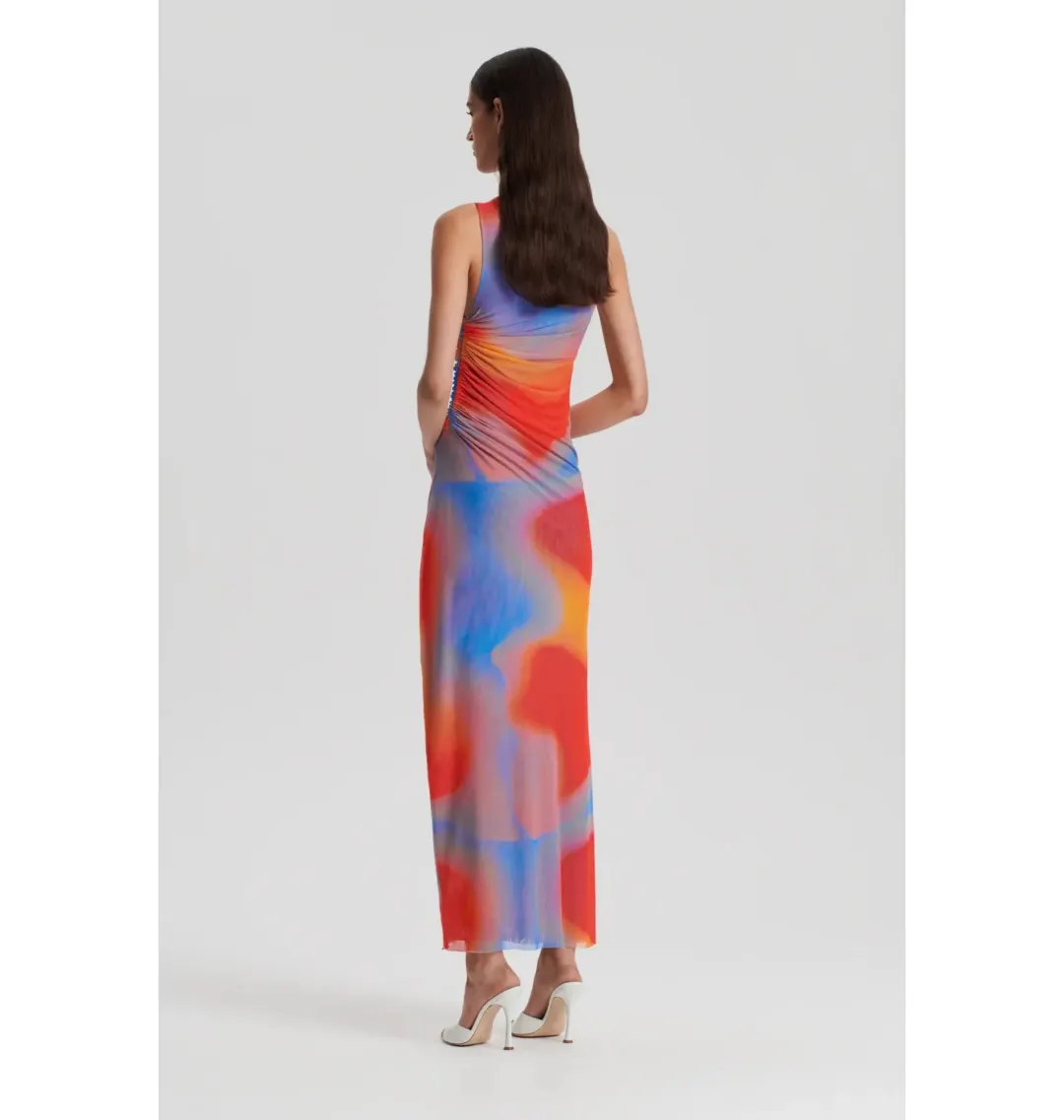 Scanlan Theodore Watercolour Dress Blue/Red Size AU 10 for rent on The Volte - main image