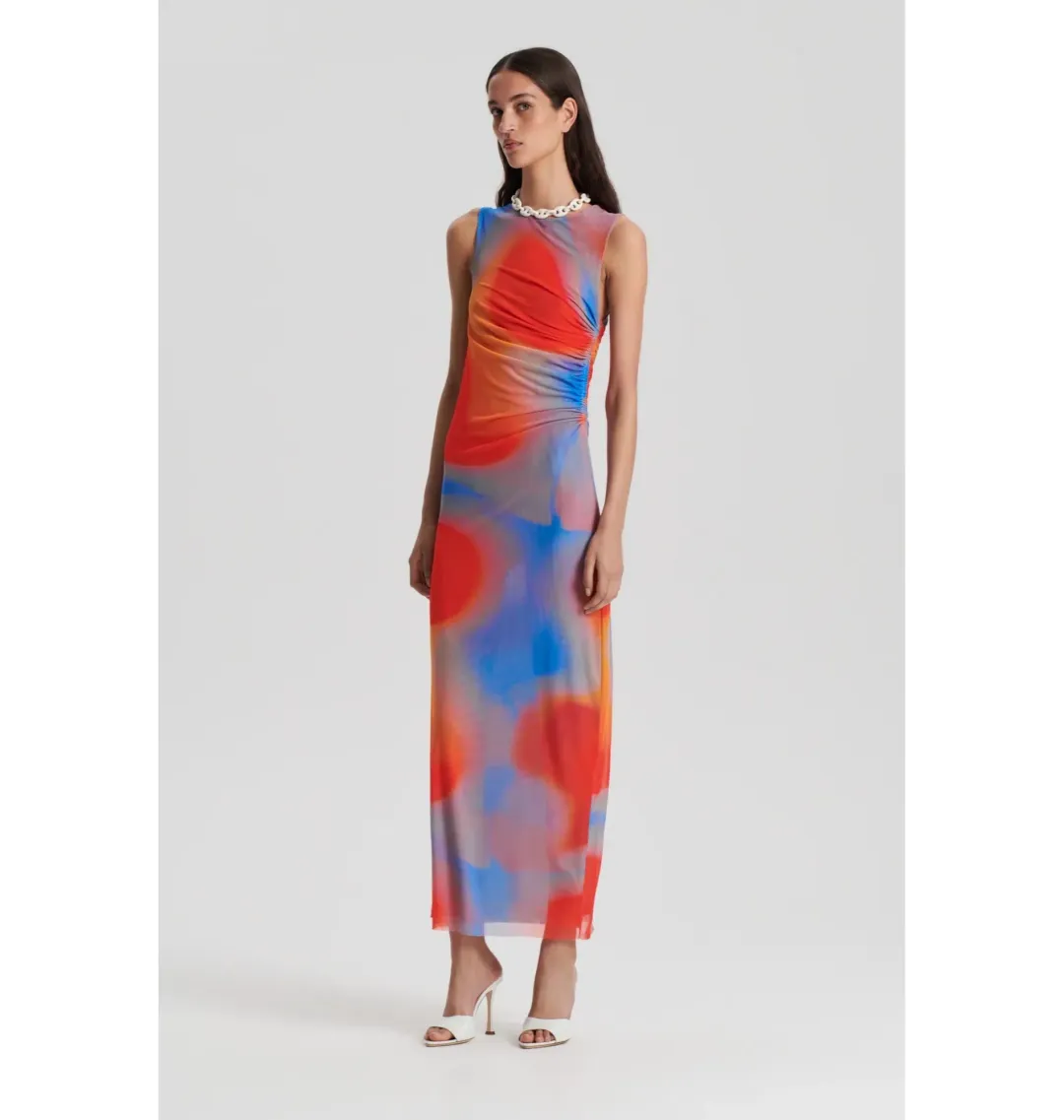 Scanlan Theodore Watercolour Dress Blue/Red Size AU 10 for rent on The Volte - main image