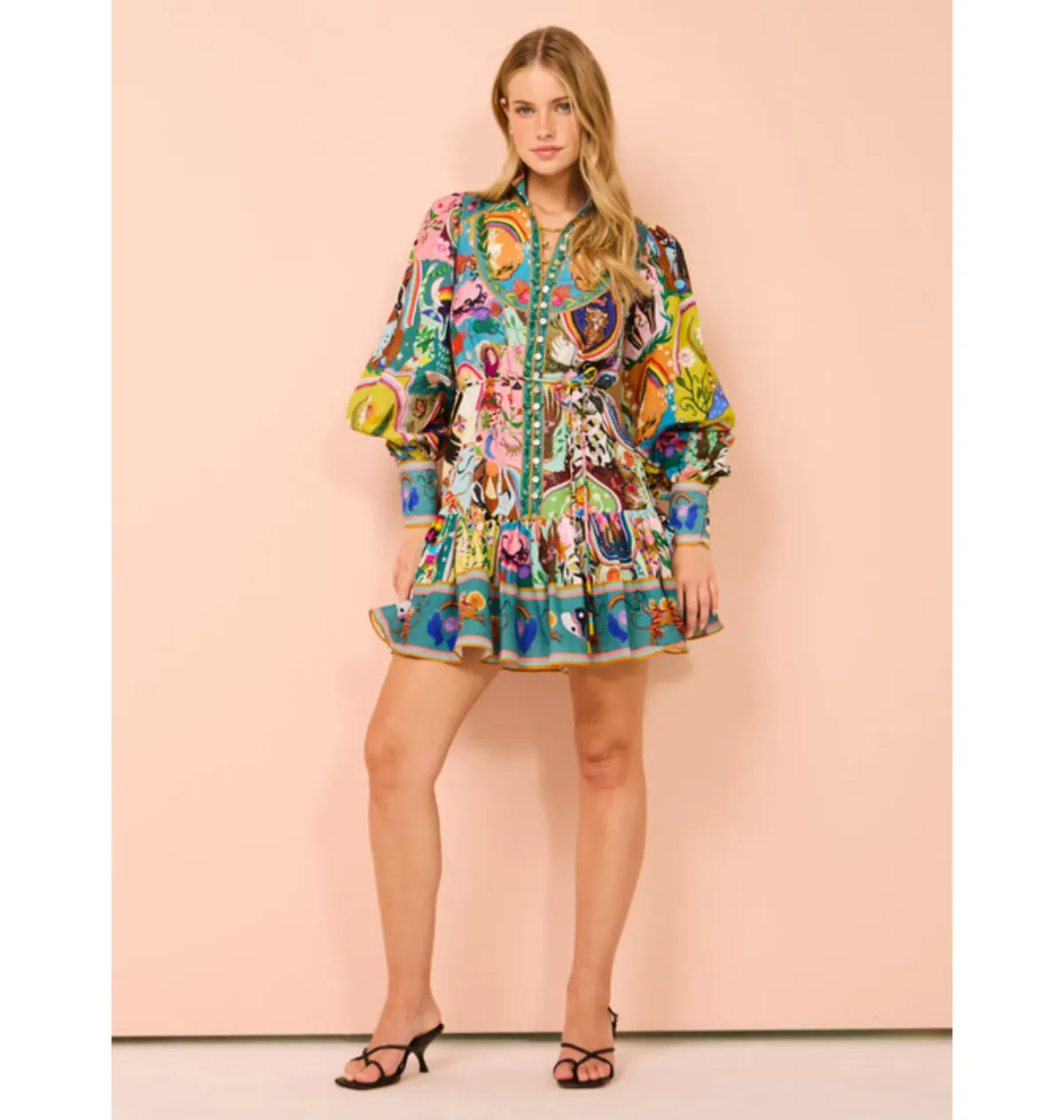 Alemais Evergreen Mini Dress Multi Size AU 8 for rent on The Volte - main image