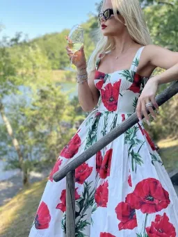 DOLCE & GABBANA Poppy Print Dress for rent on The Volte - image 2