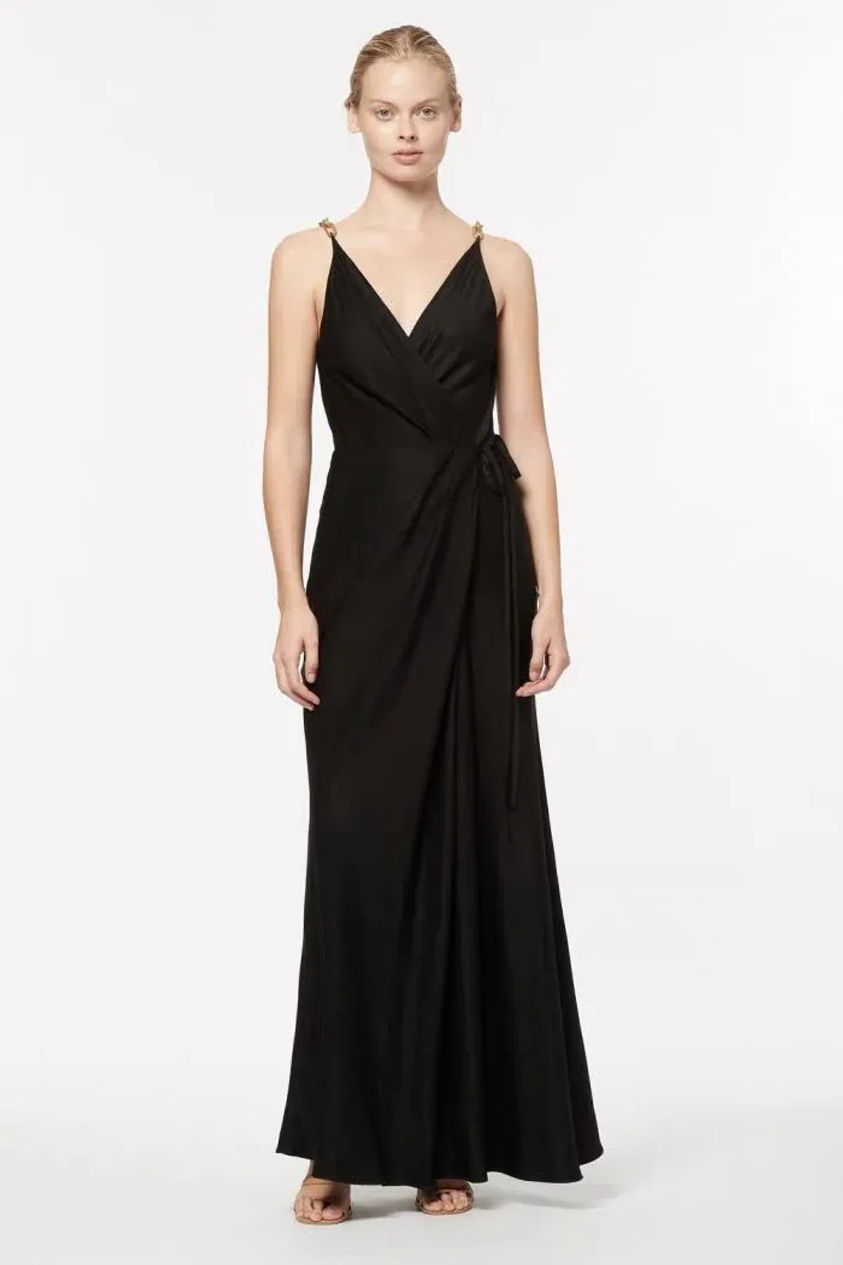 Manning Cartell The Asymmetrical Games Wrap Dress Black Size 14 for rent on The Volte - main image