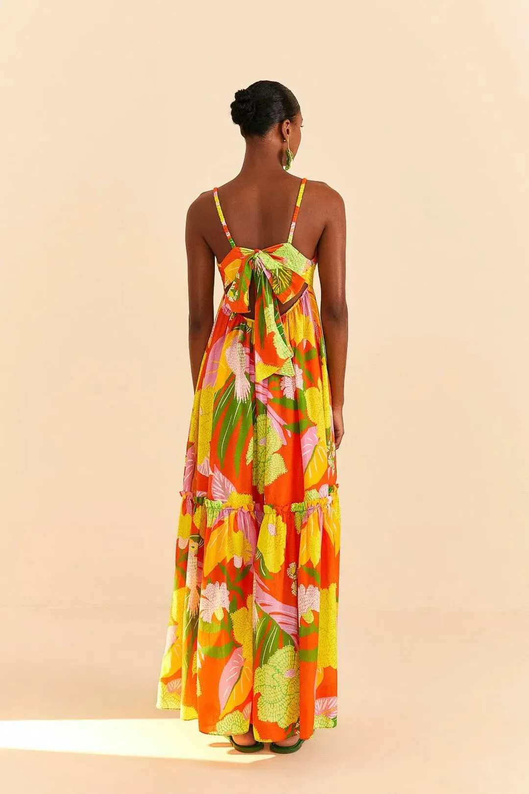 Farm Rio  Neon Floral Maxi Dress Multi Size 14 for rent on The Volte - main image