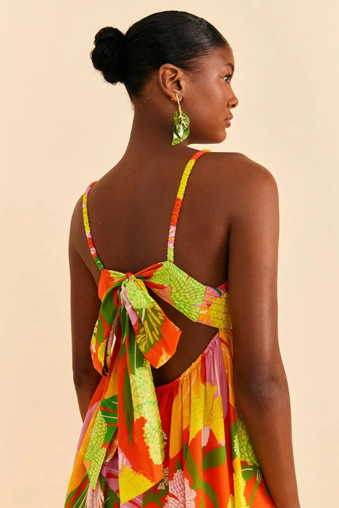 Farm Rio  Neon Floral Maxi Dress Multi Size 14 for rent on The Volte - main image
