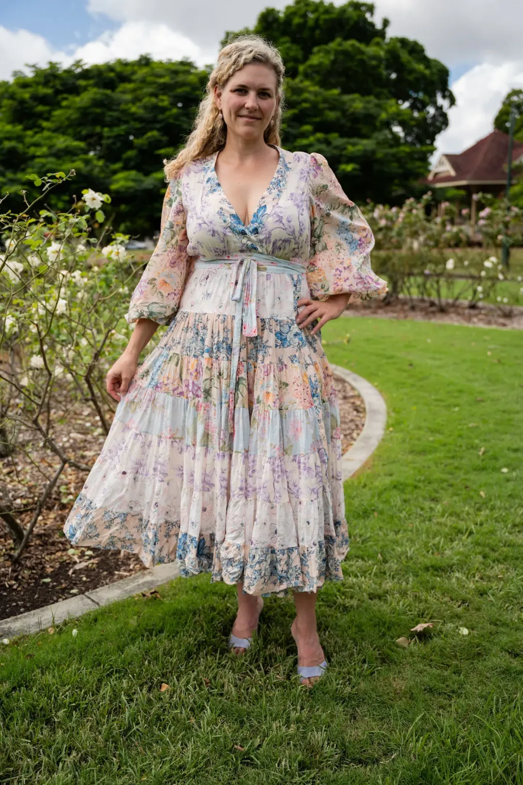 Zimmermann The Halliday Tiered Midi Dress in Spliced Size 4 / AU 16 for rent on The Volte - main image