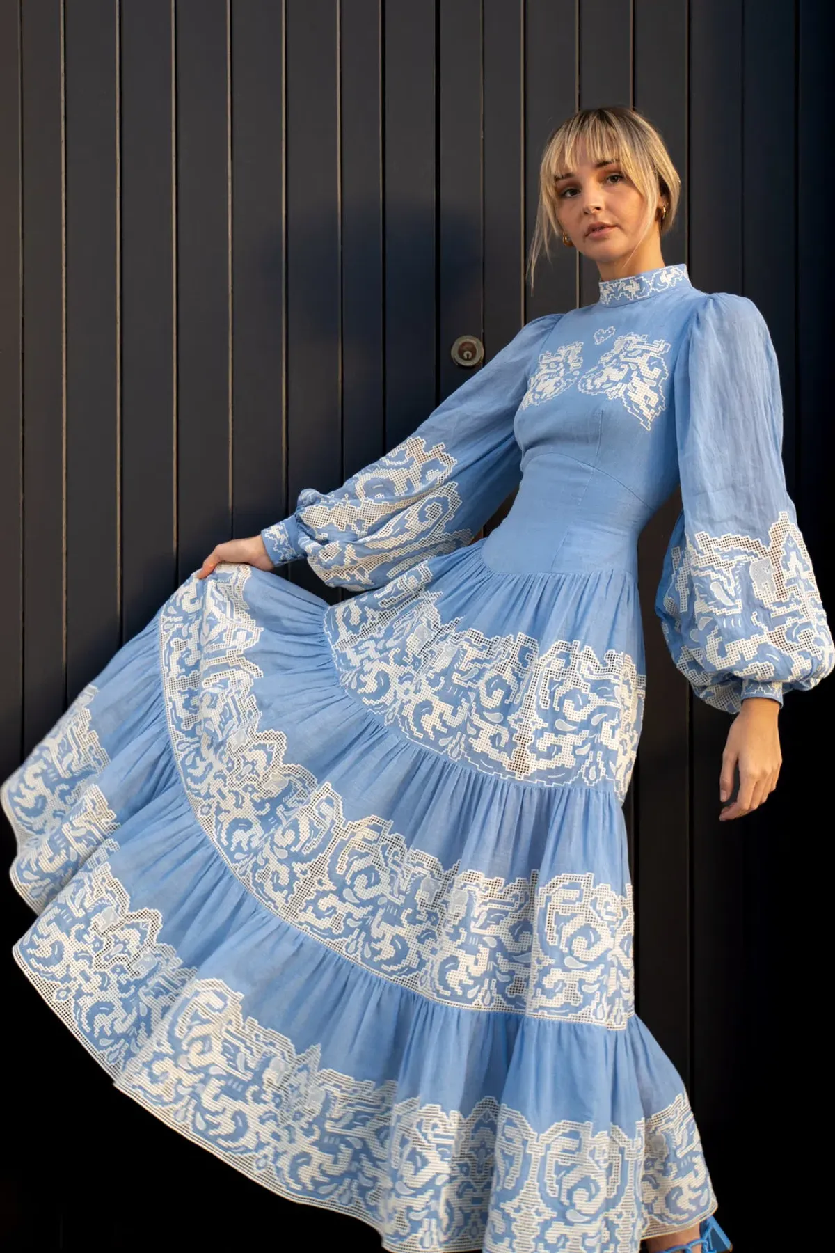 Alemais Arion Midi Dress Blue Size 8 for rent on The Volte - main image