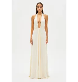 MISHA Jennifer Cupro Maxi Dress in Ivory Size 10/M for rent on The Volte - image 1