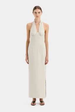 Sir the Label Affogato Halter Dress Ecru Size 4 / AU 14 for rent on The Volte - image 1