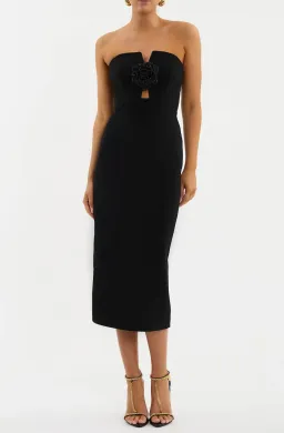 Rebecca Vallance Aubree Midi Dress Black Size 8 for rent on The Volte - image 2
