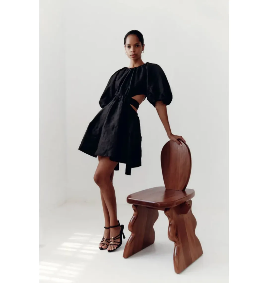 Aje Mimosa Cut Out Mini Dress Black Size AU 8 for rent on The Volte - main image