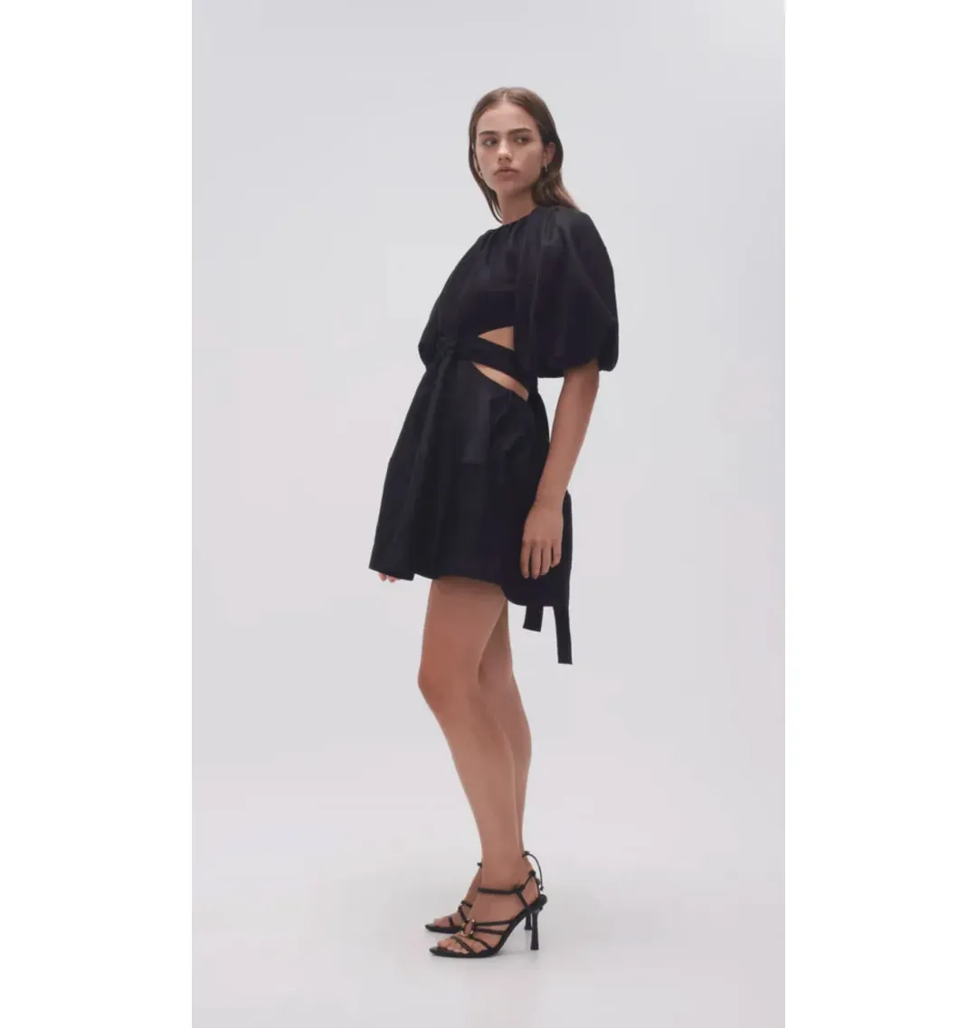 Aje Mimosa Cut Out Mini Dress Black Size AU 8 for rent on The Volte - main image