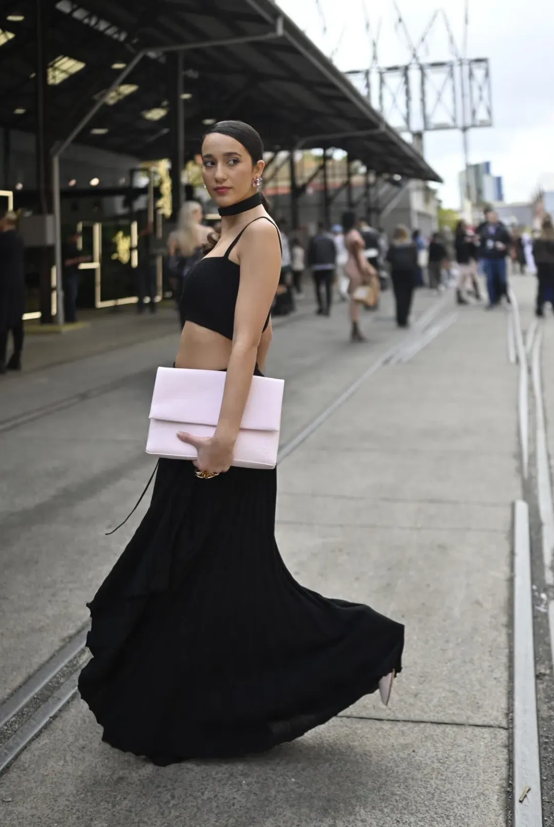 Christopher Esber Deconstruct Multi Panel Knit Dress Black Size 8 for rent on The Volte - main image