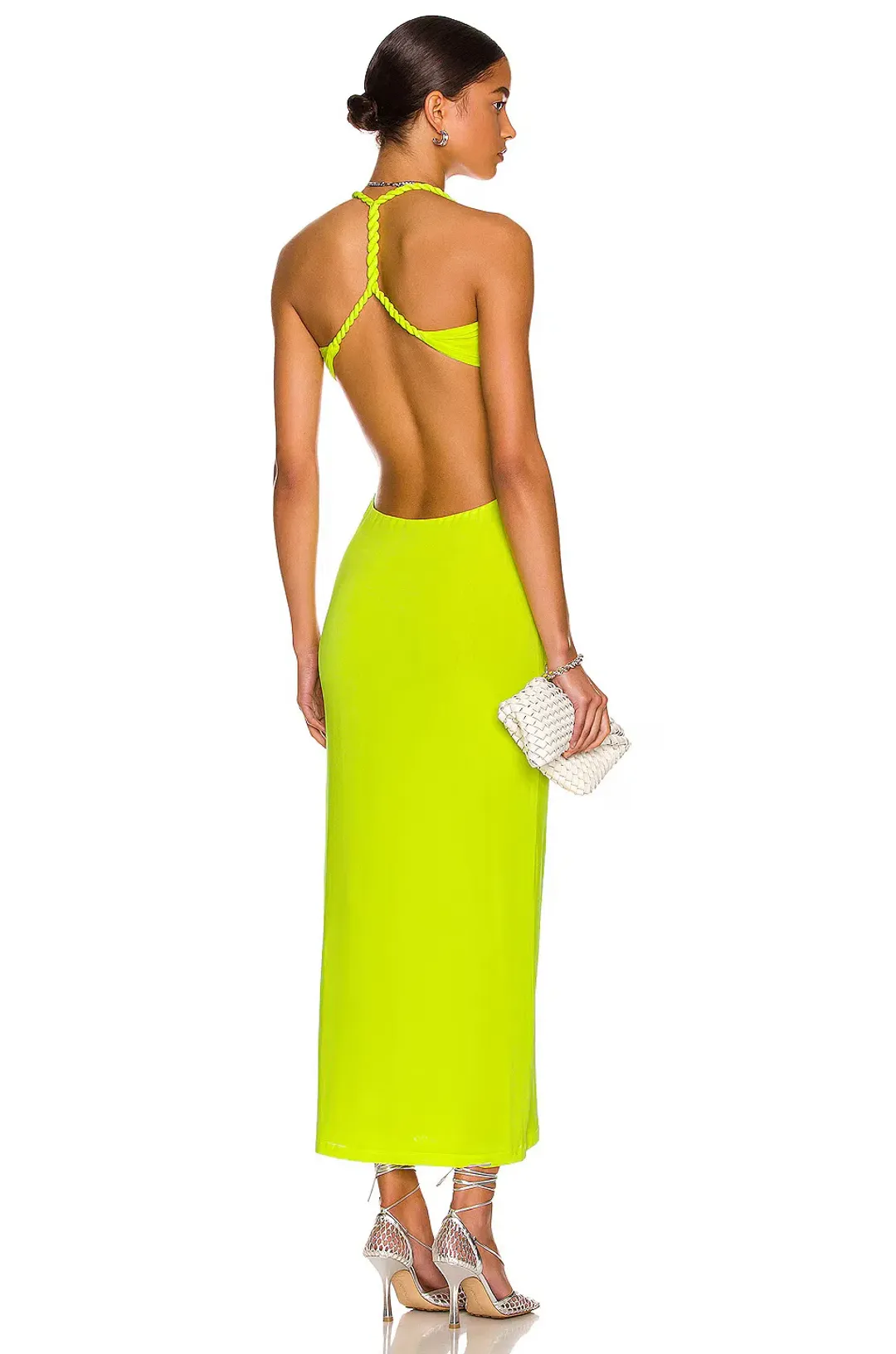 Dion Lee V Neck Rope Dress Acid Yellow Size 8 for rent on The Volte - main image