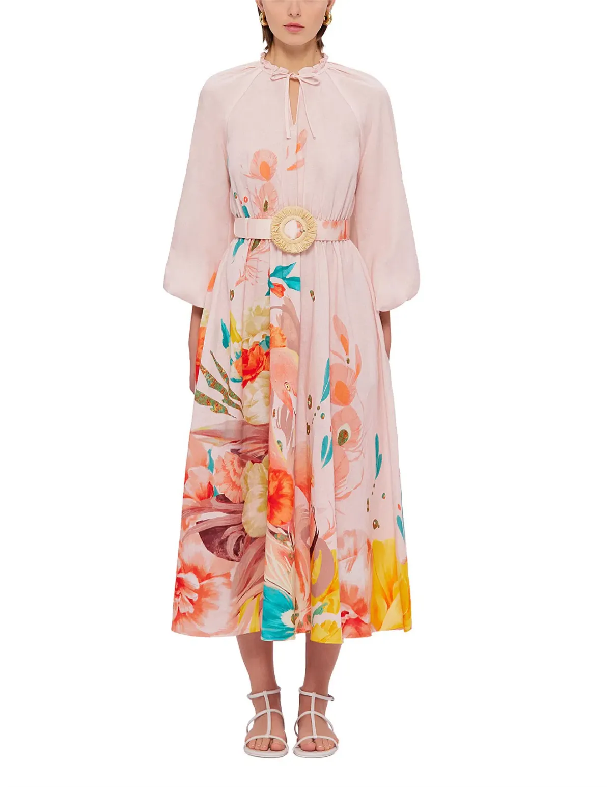 Leo Lin Pippa Midi Dress in Euphoria Print Size 10 for rent on The Volte - main image