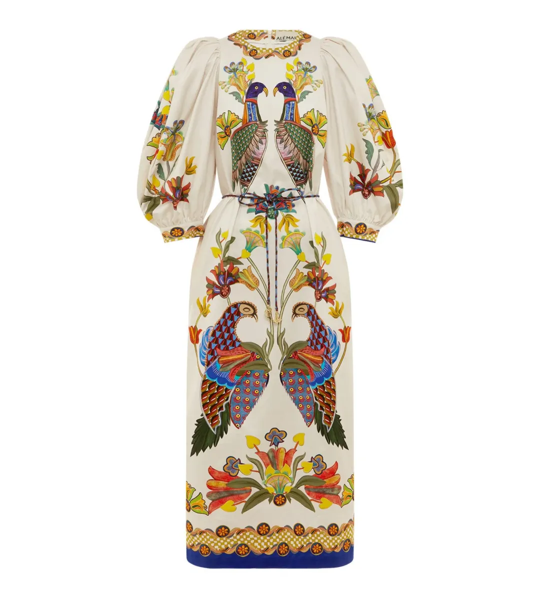 Alemais Effie Puff Sleeve Midi Dress Multi Size AU 16 for rent on The Volte - main image