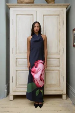 With Harper Lu Cowl Slip Dress Black Rose Size S / AU 8 for rent on The Volte - image 1