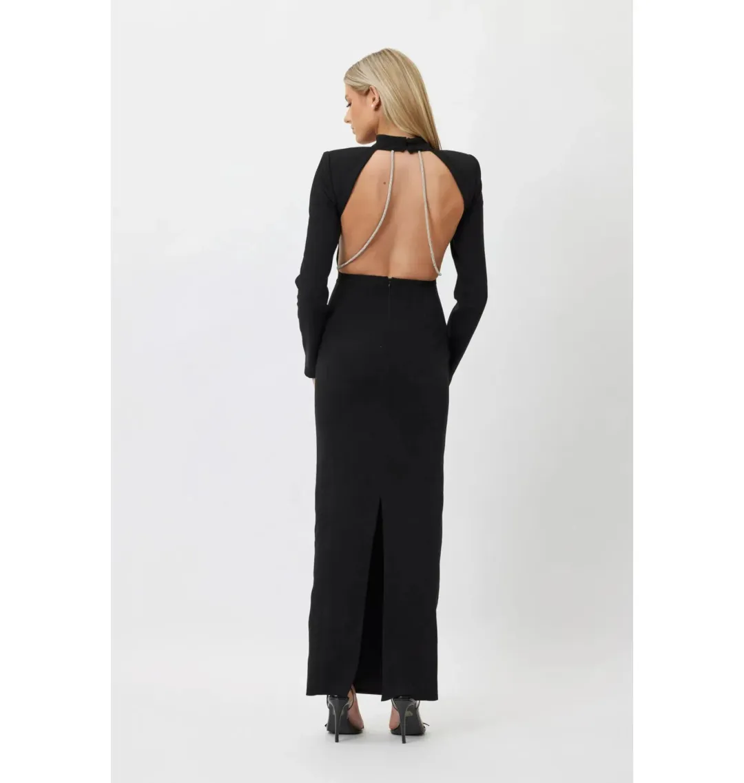 Bianca & Bridgett Mackenzie Backless Dress Black Size AU 6 for rent on The Volte - main image