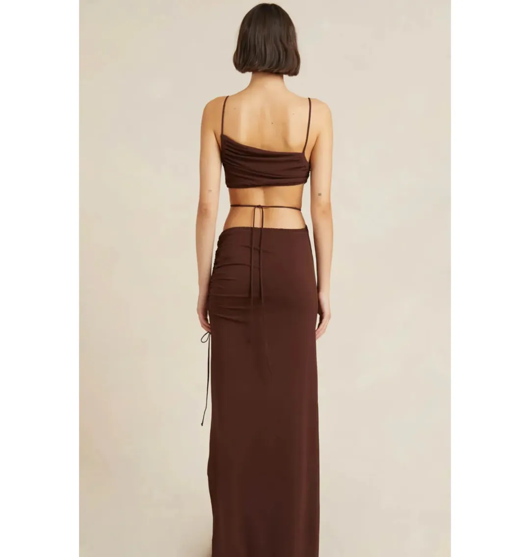 Bec & Bridge Dilkon Maxi Dress in Chocolate Size AU 6 for rent on The Volte - main image