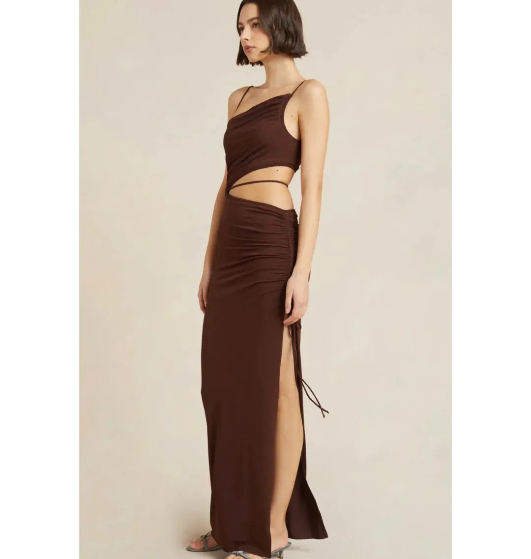 Bec & Bridge Dilkon Maxi Dress in Chocolate Size AU 6 for rent on The Volte - main image