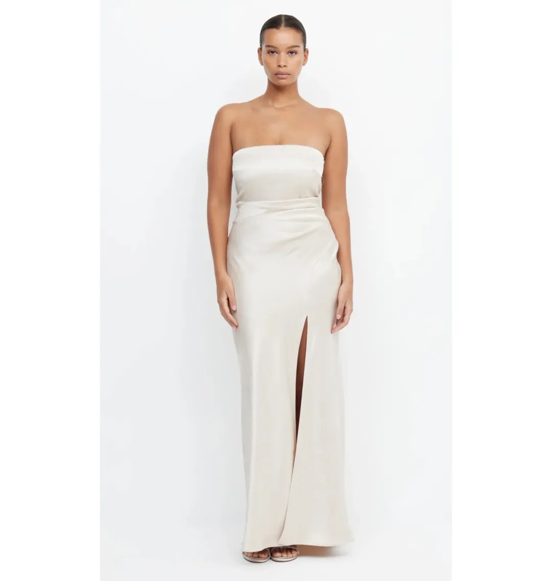 Bec & Bridge The Dreamer Strapless Dress Champagne Size AU 6 for rent on The Volte - main image