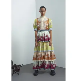 Alemais Marlow Frill Midi Dress Multi Size AU 14 for rent on The Volte - image 2