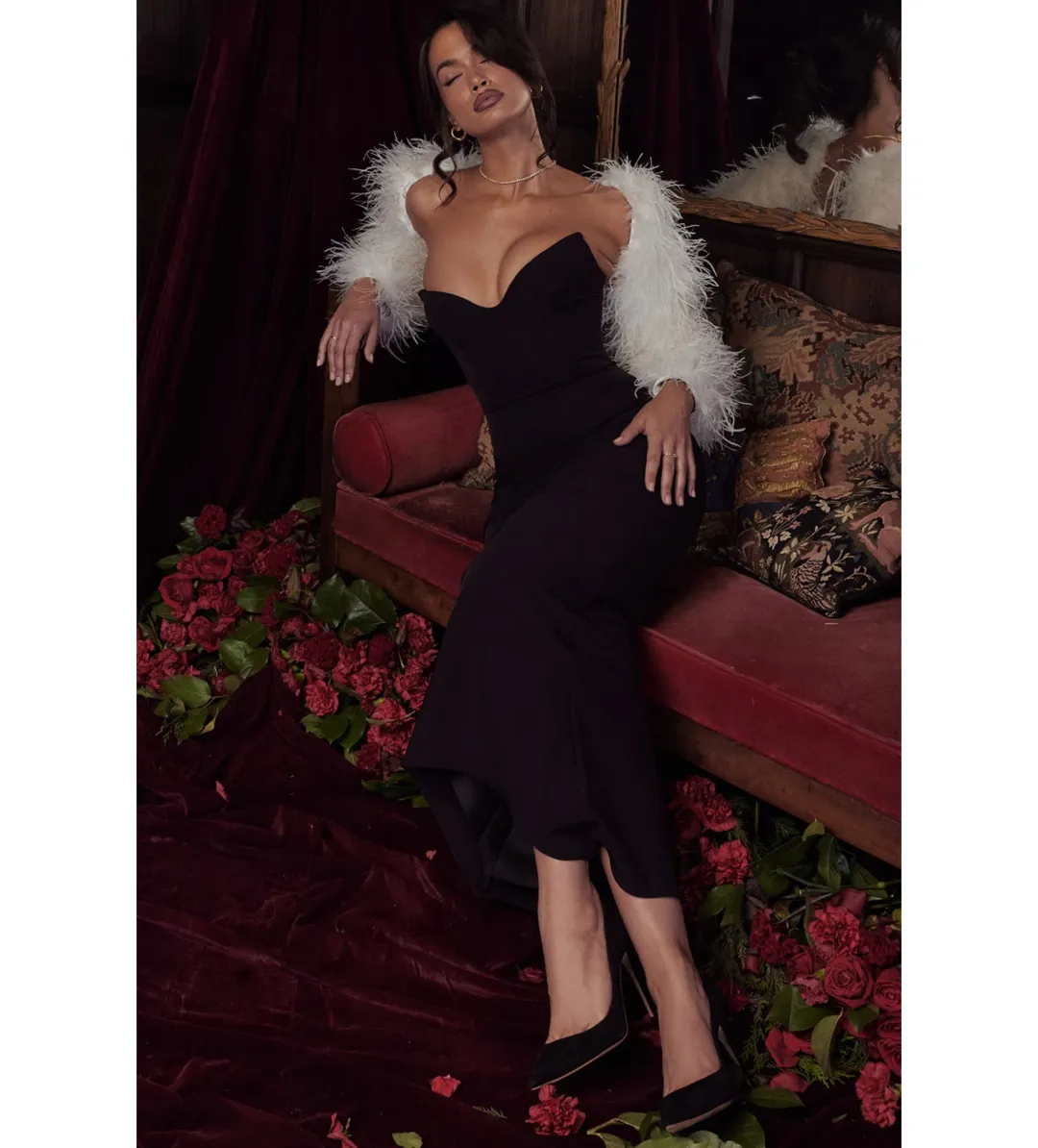 House of CB Sabine Strapless Corset Dress Black Size Small/Au 8 for rent on The Volte - main image
