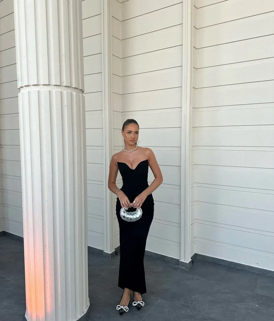 House of CB Sabine Strapless Corset Dress Black Medium/Au 10 for rent on The Volte - main image