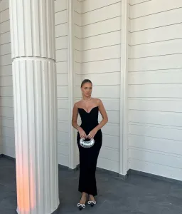 House of CB Sabine Strapless Corset Dress Black Medium/Au 10 for rent on The Volte - image 3